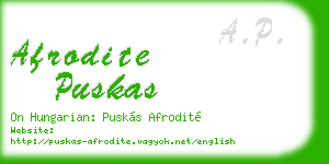 afrodite puskas business card